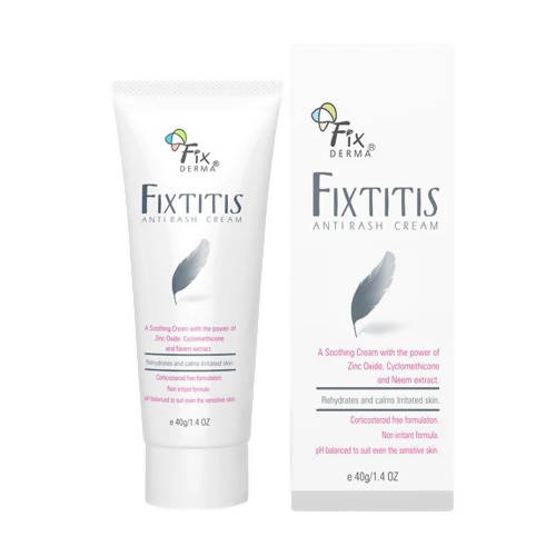 Fixtitis anti-rash cream packaging on a white background