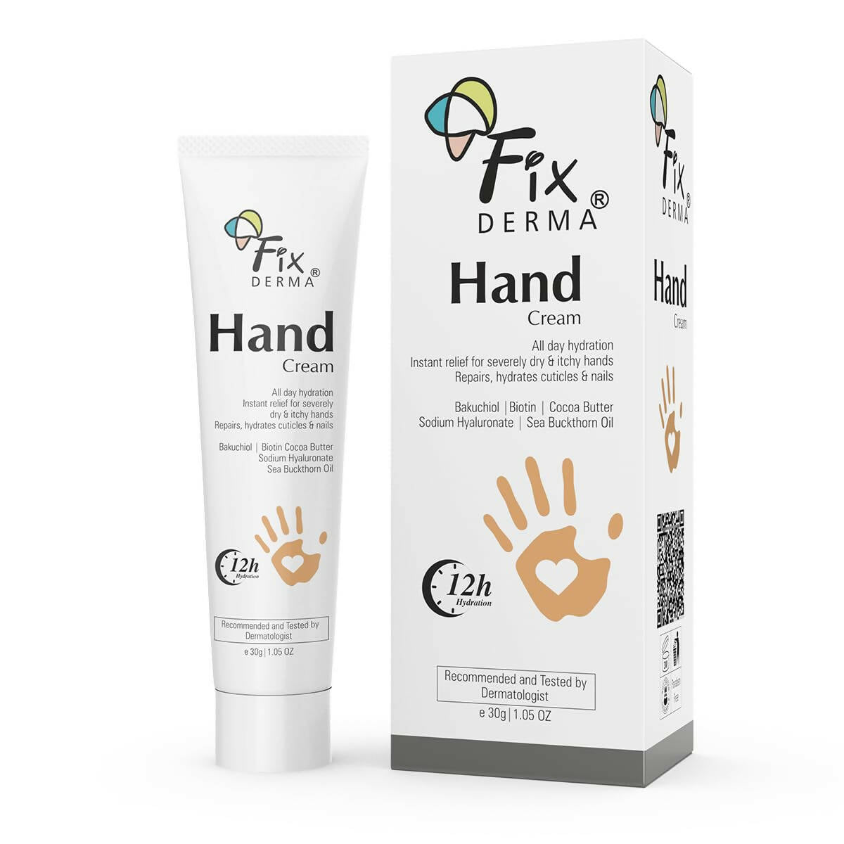 Fix Derma Hand Cream with packaging on a white background