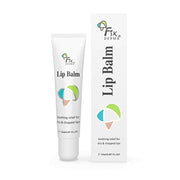 Lip balm tube and packaging with 'Fixderma' branding on a white background