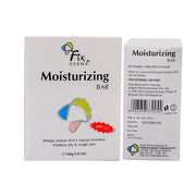 Packaging of Fix Derma moisturizing bar with branding and product details.