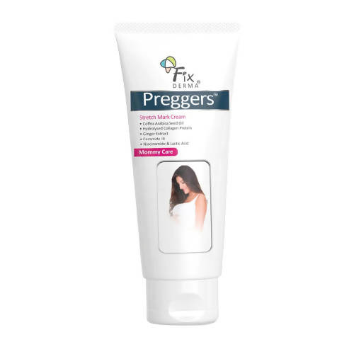 Tube of Preggers scratch mask cream with branding on a white background