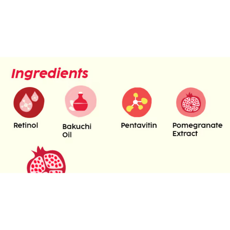 PLIX The Plant Fix Pomegranate 0.6% Retinol & 0.2% Bakuchi Oil Night Face Serum