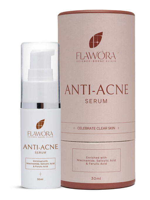 Flawora Anti Acne Serum to reduce Blackheads Open Pores, Excess Oil & Bumpy Texture