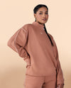 Fleece Oversized Sweatshirt Brown