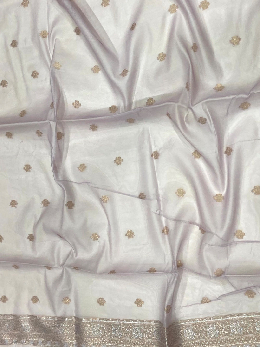Lavender Lakhnavi Bandla Zari Weaving Saree