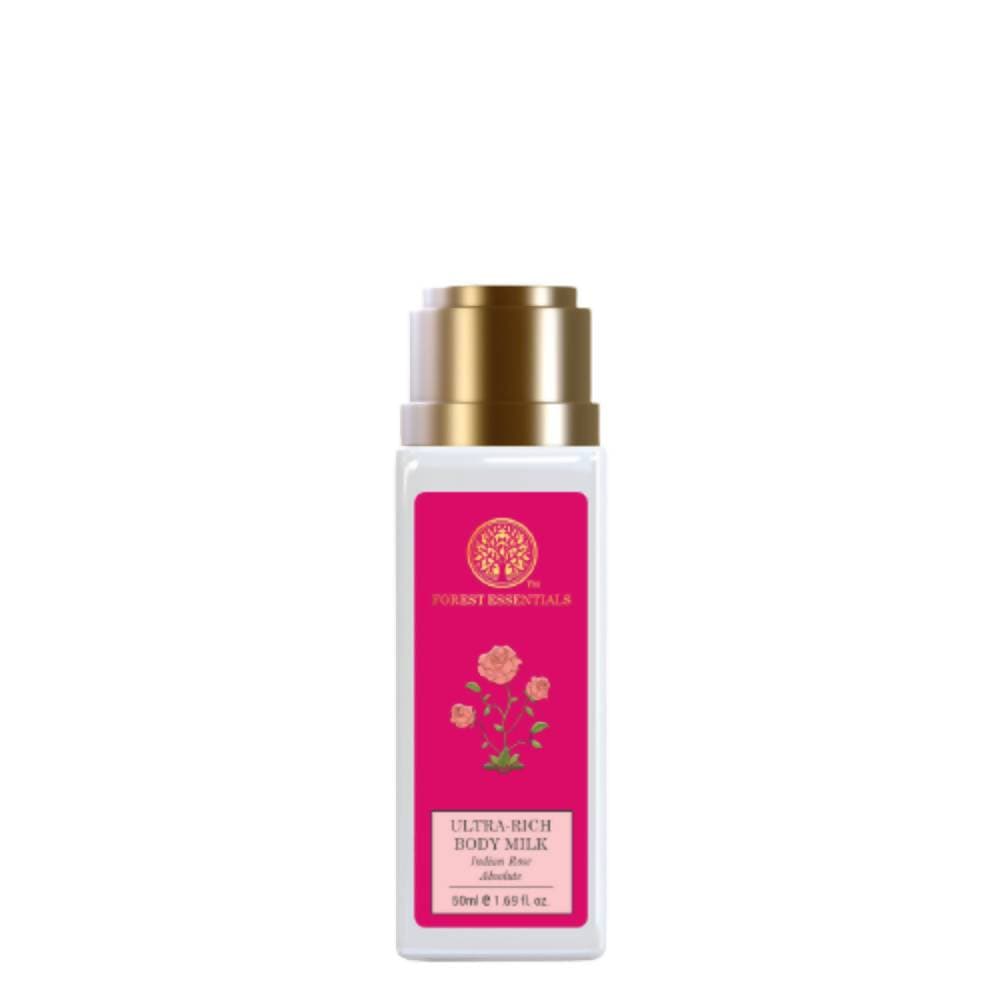 Body milk bottle with pink label and gold cap on white background