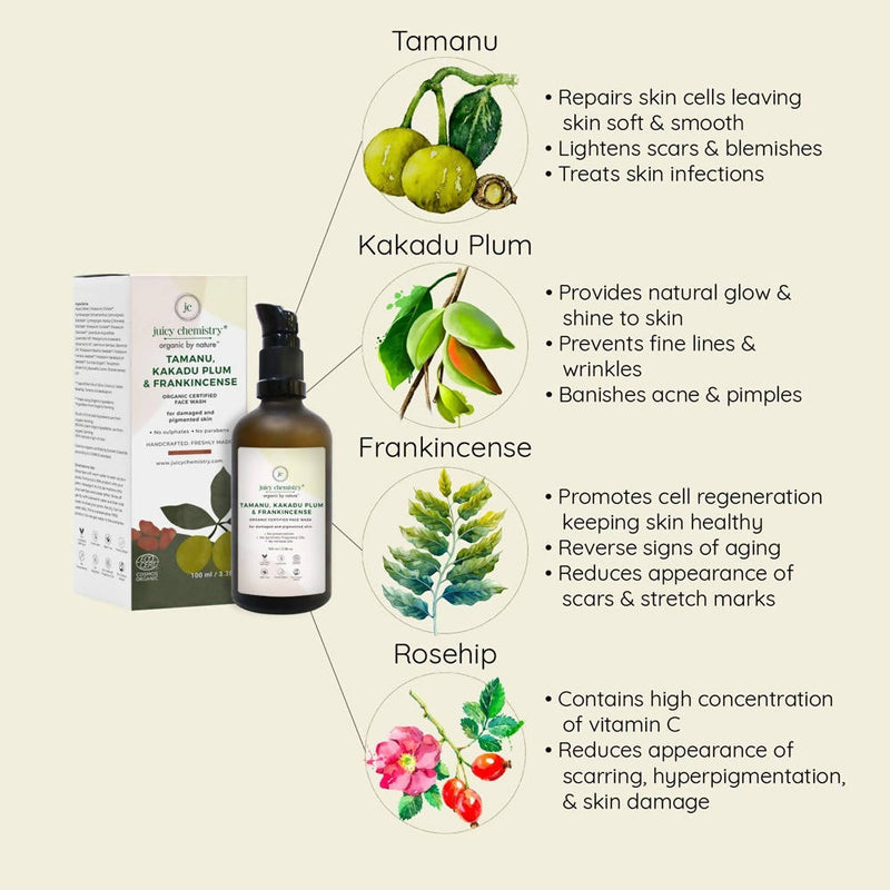 Juicy Chemistry Kakadu Plum & Frankincense Face Wash For Damaged