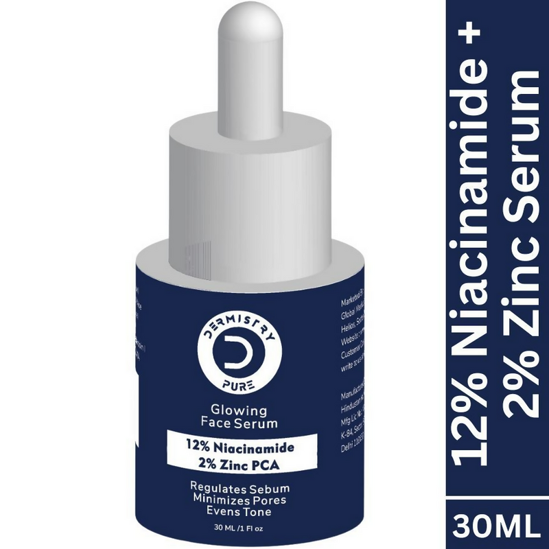 Dermistry 12% Niacinamide 2% Zinc Face Serum For Oil Blemish Control Minimize Pores & Even Skin Tone