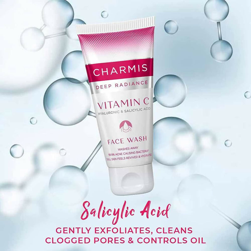 Charmis Deep Radiance Vitamin C Face Wash with Hyaluronic Acid & Salicylic Acid
