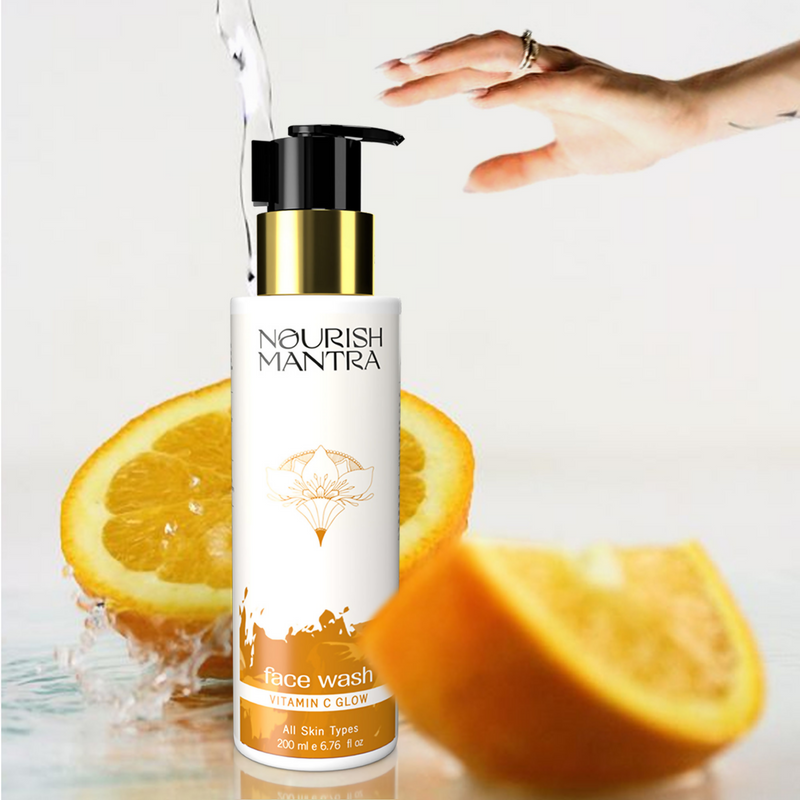 Nourish Mantra Vitamin C Glow Face Wash with Vitamin C, Aloe Vera, & Vitamin E