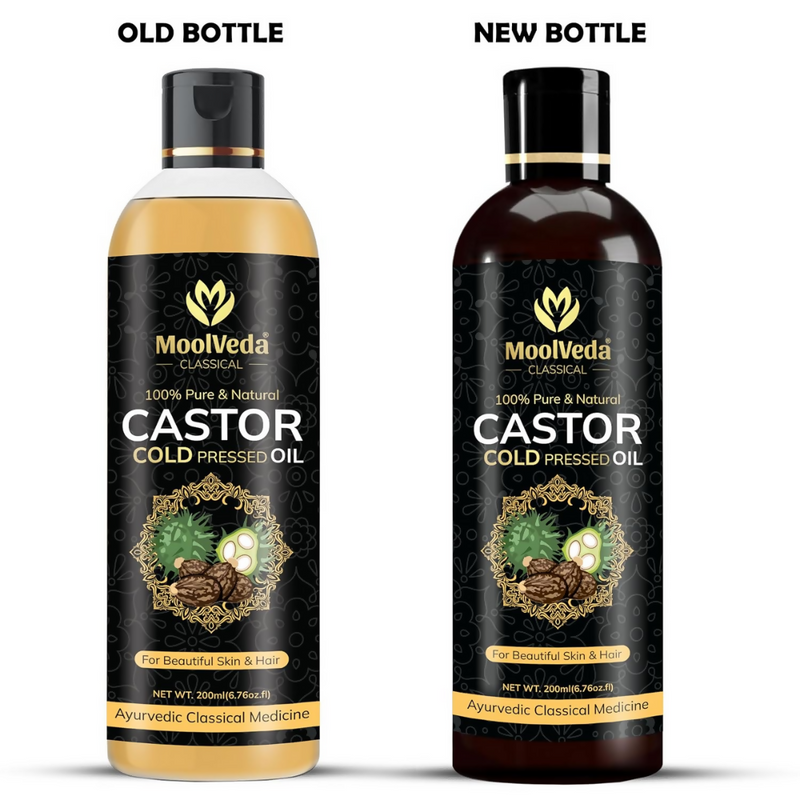 Moolveda Pure Cold Pressed Castor Hair Oil For Hair Growth