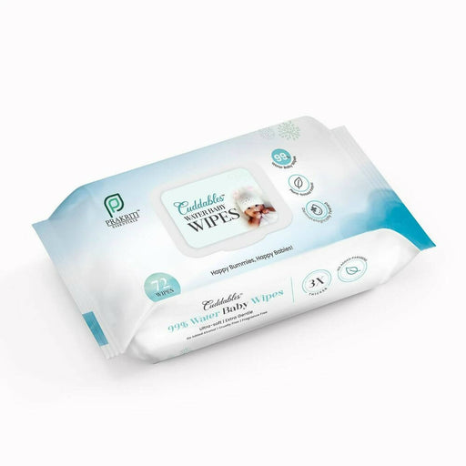 Cuddables 99% Water Baby Wipes - Natural Plant Made Cloth Wipes | 72pcs Wet Baby Wipes (72 Wipes)