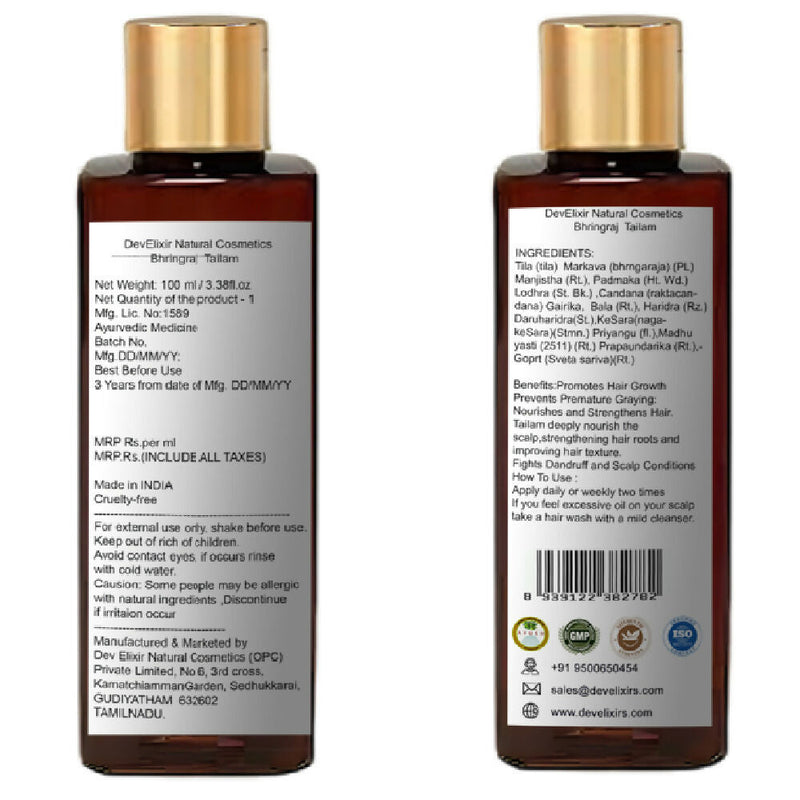 DevElixir Bhringraja Thailam Ayurvedic Hair Oil