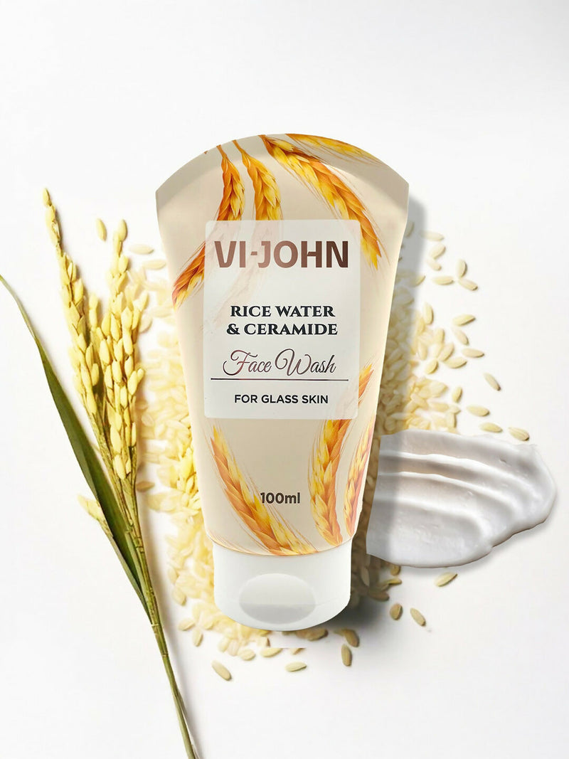 VI-JOHN Rice Water & Ceramide Face Wash For Glass Skin Deep Skin Clean