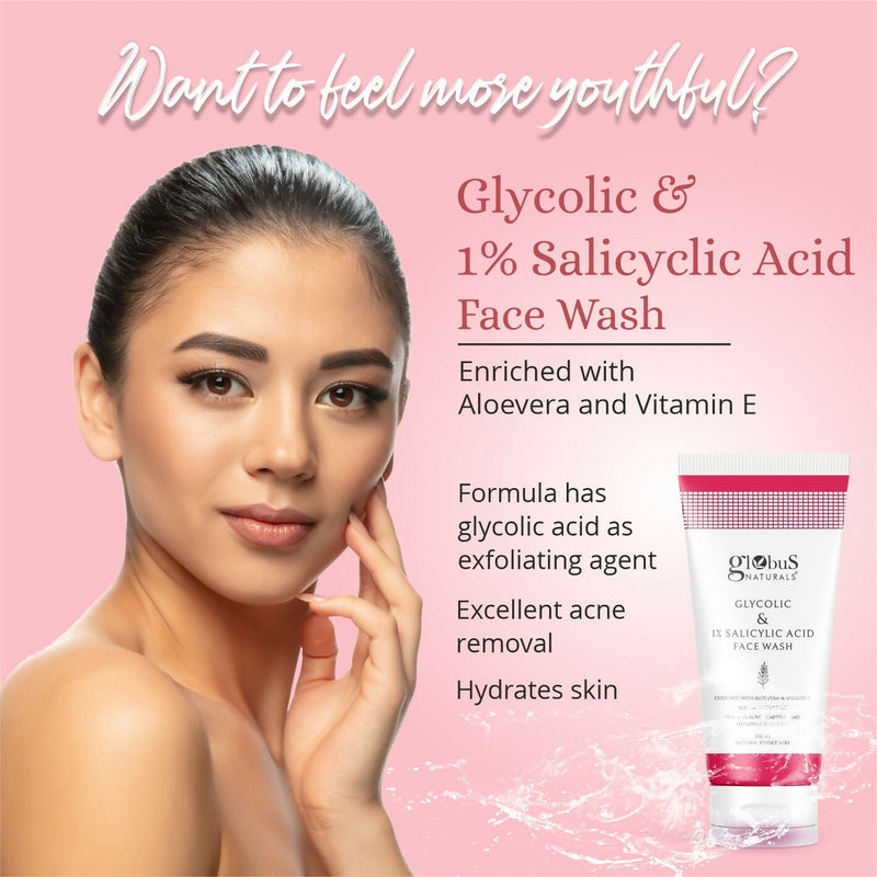 Globus Naturals Glycolic & 1% Salicylic Acid Face wash