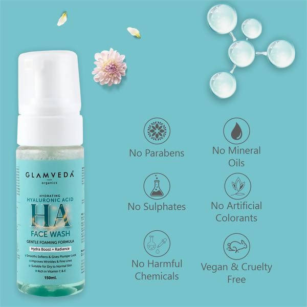 Glamveda Hyaluronic Acid Hydra Boost Foaming Face Wash
