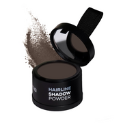 Black container of hairline shadow powder with a mirror on a white background