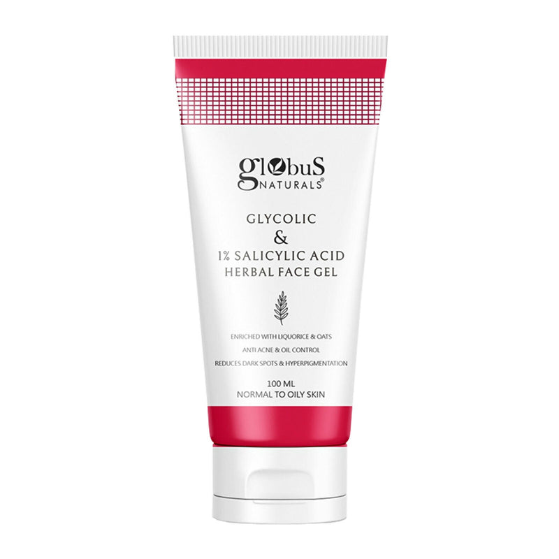 Globus Naturals Glycolic & 1% Salicylic Acid Herbal Anti Acne Face Gel