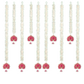 Pooja Room Decoration Item-Mandir Decoration Item, Set of 5 Long Length Off-White Flower