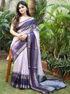 Gadwal Border Zari Chex Ikkat Print Saree