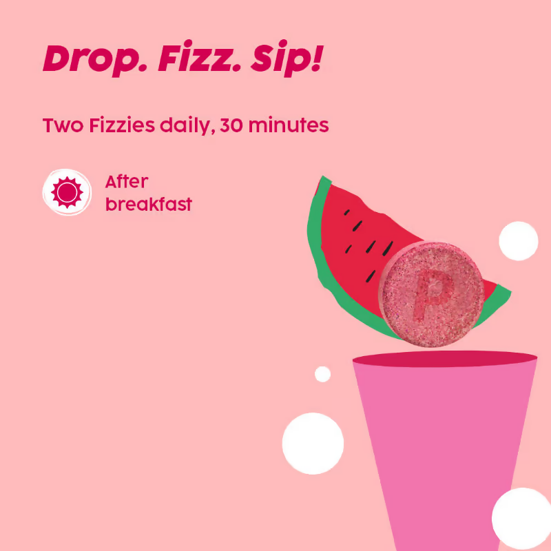 PLIX The Plant Fix Collagen Builder Bubbly Effervescent Tablets Vitamin C & E