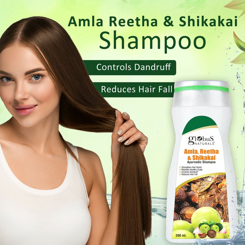 Globus Naturals Amla Reetha Shikakai Shampoo