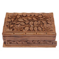 Nizalia Carved Chinar Leaf Handmade Walnut Wood Jewellery Box - Limited Time Offer