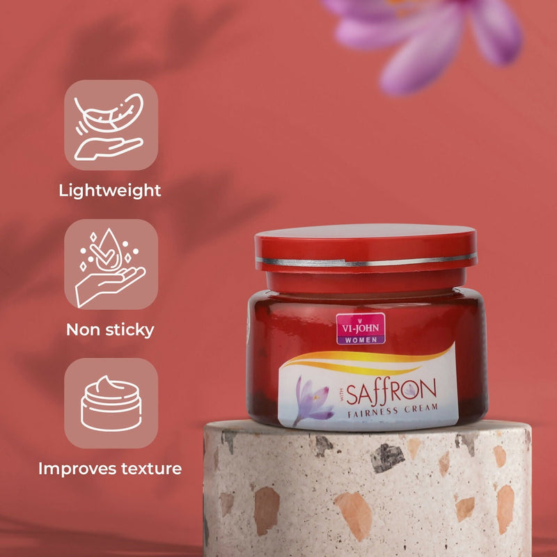 VI-JOHN Saffron Advance Skin Fairness Cream with Vitamin E & Mulberry Extracts