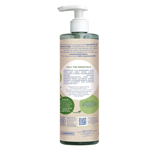 Mustela Certified Organic Cleansing Gel For Hair & Body Wash With Olive Oil & Aloe Vera