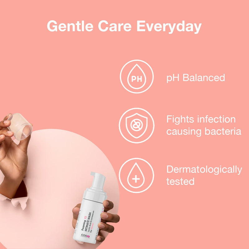 Cos-IQ Foaming F2 Intimate Wash For Women, Hygiene Wash with Lactic Acid & Lactoserum