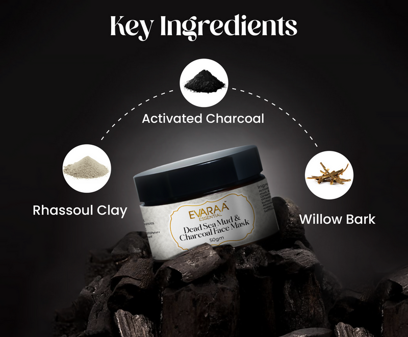 Evaraa Essential Dead Sea Mud and Charcoal Face Mask