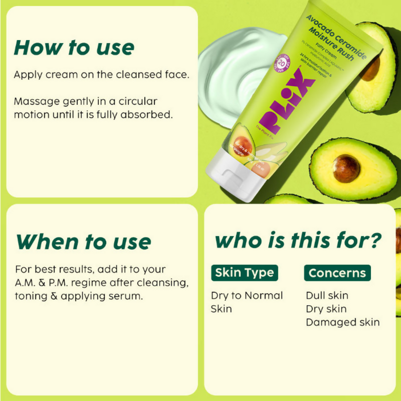 PLIX The Plant Fix Avocado Ceramide Moisture Rush - Cleanser & Cream