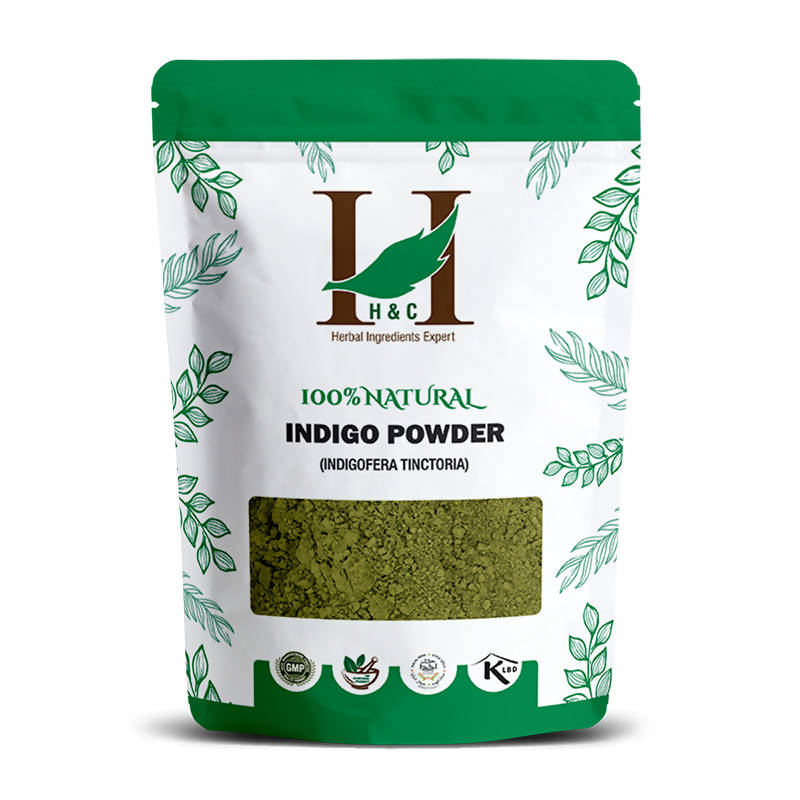 Package of H&C Indigo Powder with green and white design
