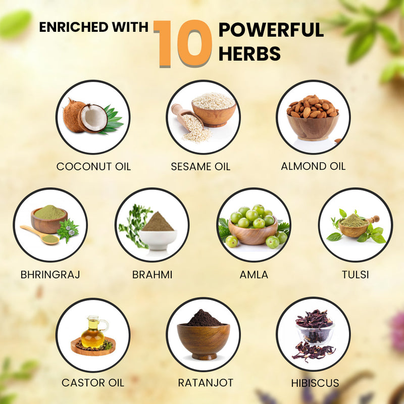 Jagat Pharma Hair Oil for Dense, Strong & Smooth Hair | Infused With 10 Powerful Ayurvedic Herbs