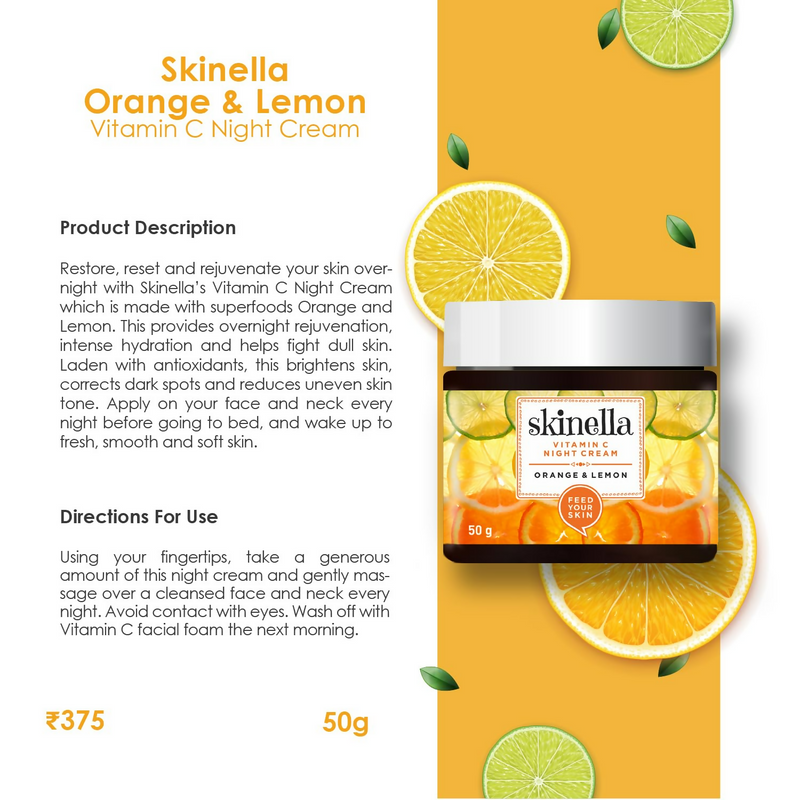 Skinella Vitamin C Night Cream-Orange Lemon