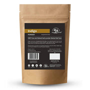 Brown package of Indigo Powder with Herbal Essentials branding on a white background