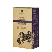 Box of herbal me certified 100% natural indigo hair color on a white background