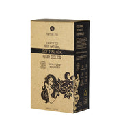 Box of herbal me soft black hair color on a white background