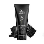 Herbs & Hills Charcoal Peel Off Facemask with activated charcoal on a white background