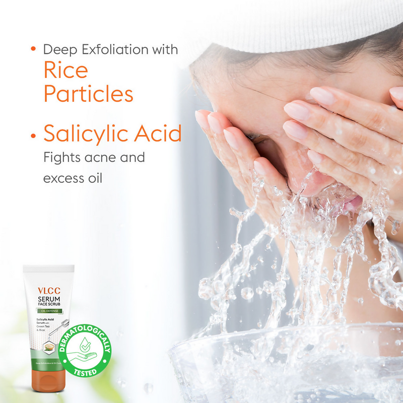 VLCC Oil Defense Scrub With Salicylic Acid Serum Green Tea & Rice