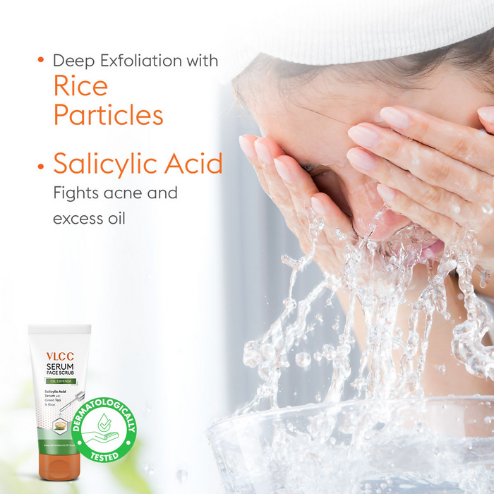 VLCC Oil Defense Scrub With Salicylic Acid Serum Green Tea & Rice