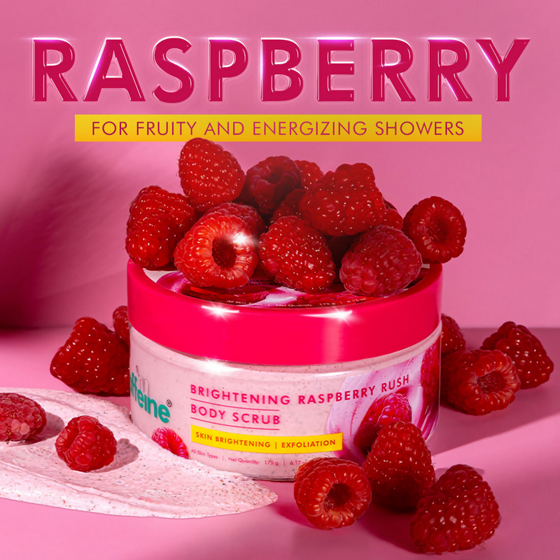 mcaffeine Brightening Raspberry Rush Body Scrub Removes Tan & Brightens Skin