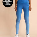 High Waisted Stretchable Leggings Ombre Blue