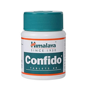 Himalaya Confido tablets bottle on a white background