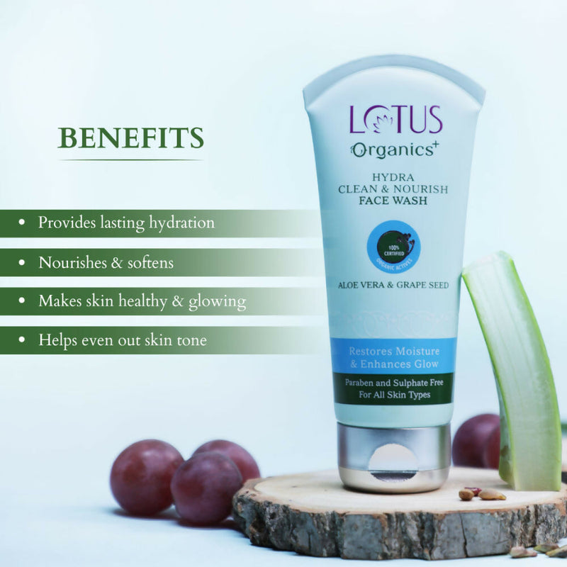 Lotus Organics Aloe Vera & Grape Seed Hydra Clean & Nourish Face Wash