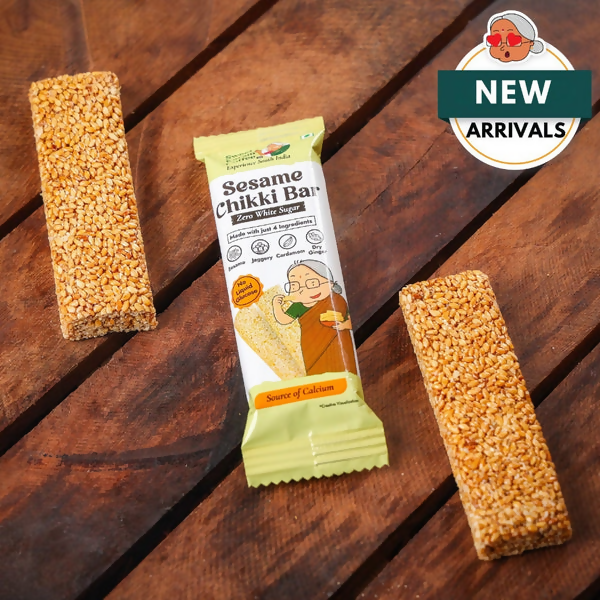 Sweet Karam Coffee White Sesame Chikki Bar (Zero White Sugar)