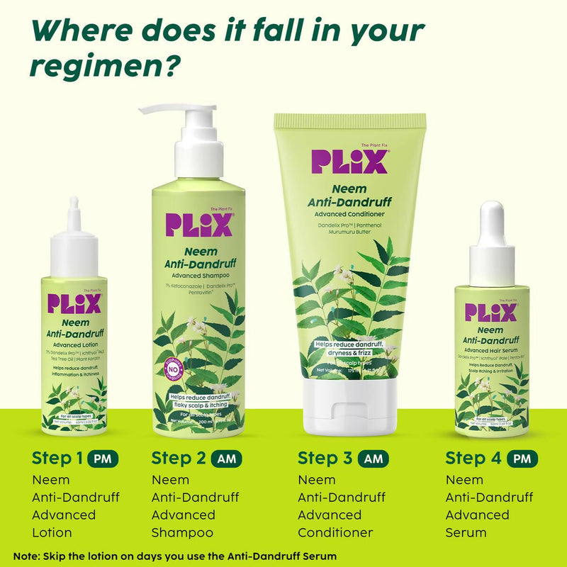 PLIX The Plant Fix Neem Anti-Dandruff Advanced Shampoo For Reduced Dandruff & Itchiness