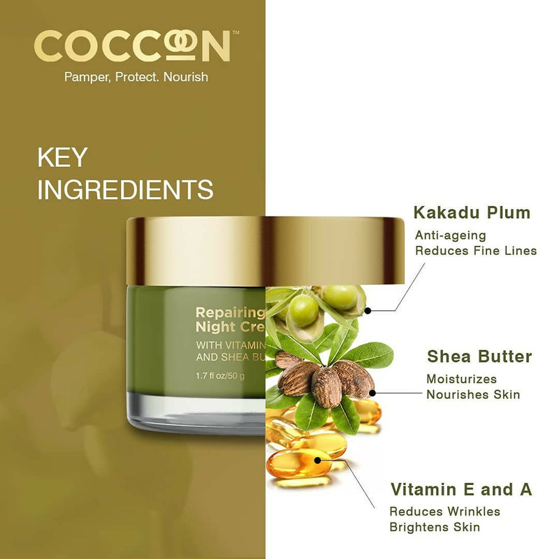 Coccoon Repairing Night Cream With Vitamin C Kakadu Plum and Shea Butter