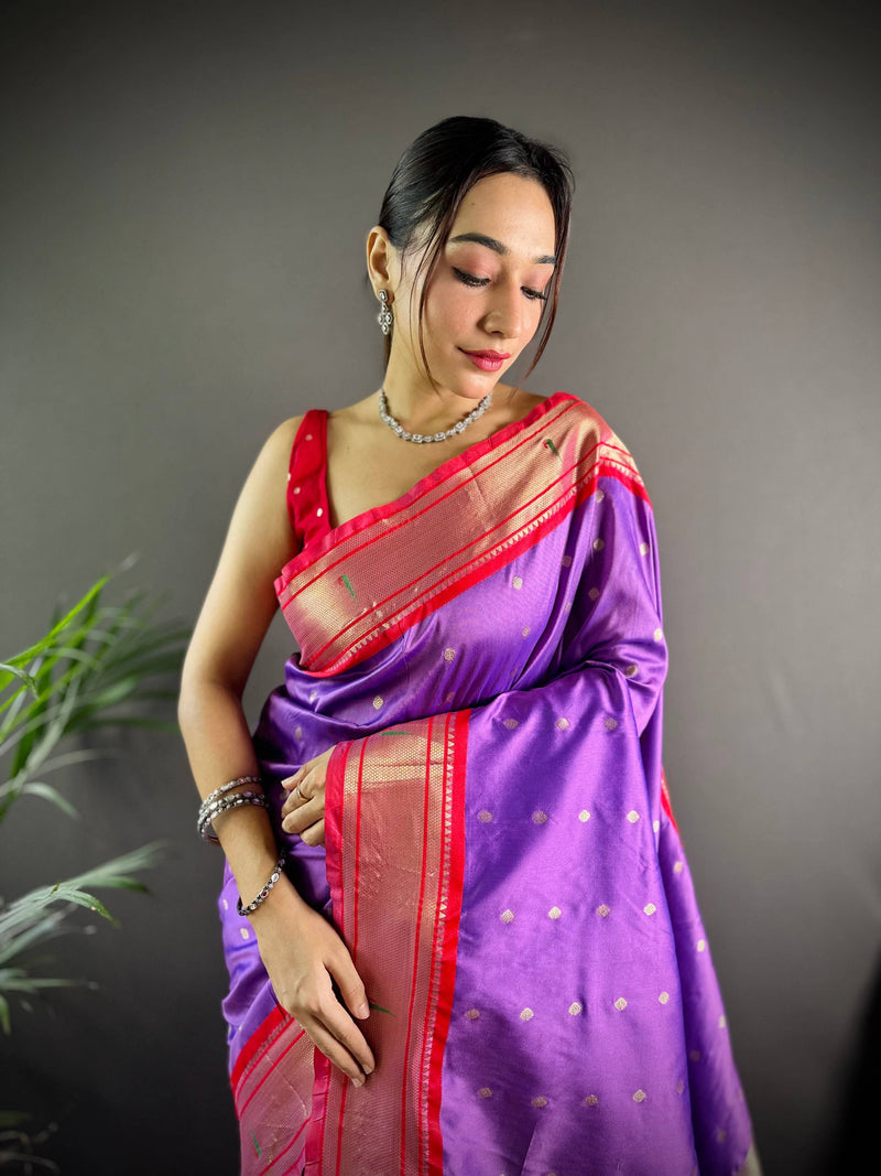Soft Yeola Paithani Saree with Zari Weaving - Luxe