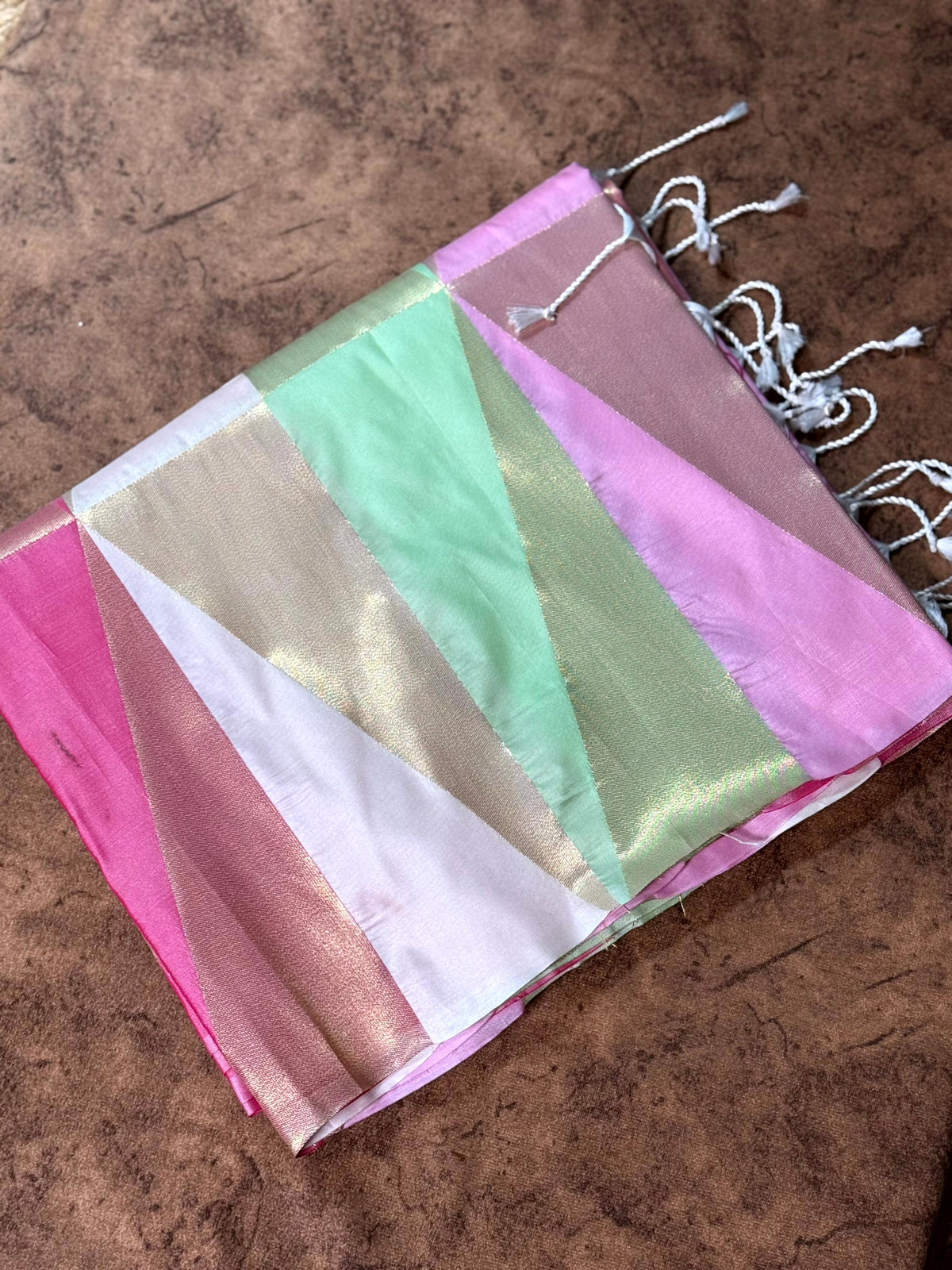 Multicolor Geometric Kanjivaram Silk Saree